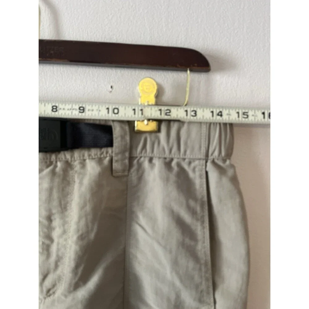The North Face Cargo Hiking Shorts Mens Small Khaki Nylon Belted Outdoor
